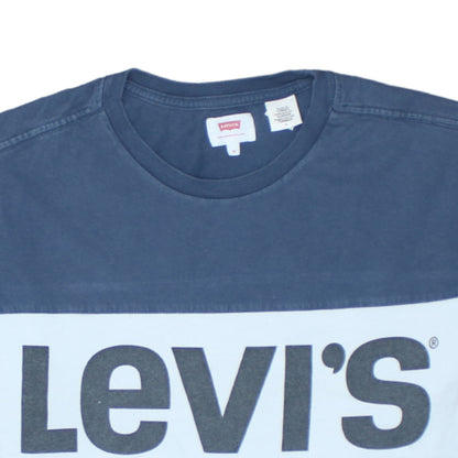 Levi's Men's Blue Colourblock Logo Cotton T-Shirt Size M