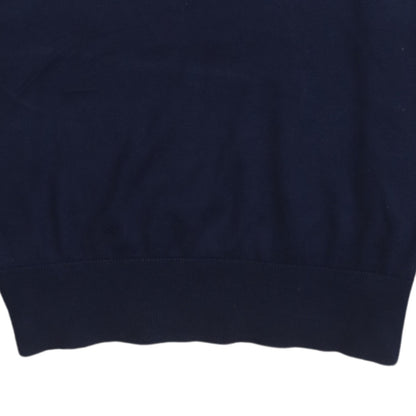 Ralph Lauren Polo Golf Men's Blue V-Neck Cotton Jumper Size S