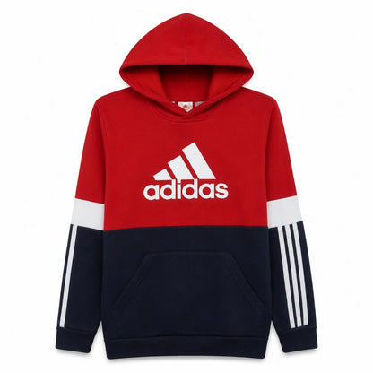 Adidas Boys Red & Navy Colourblock Pullover Hoodie 15-16 Years