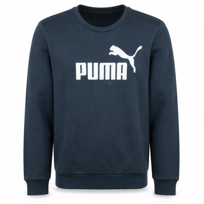 Puma Men's Blue Crew Neck Logo Pullover Sweatshirt Size S