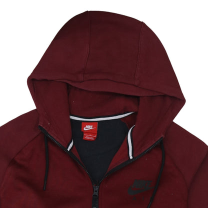Nike Men's Red Full Zip Hoodie Size L Sportswear Fleece
