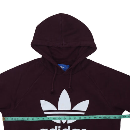 Adidas Men's Brown Pullover Hoodie L Regular Fit Graphic Logo Sweatshirt
