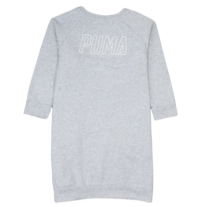 Puma Womens Grey XS Long Sleeve Pullover Sweatshirt Dress