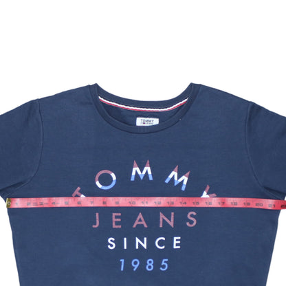 Tommy Jeans Womens Navy Blue Cotton Crew Neck Sweatshirt M