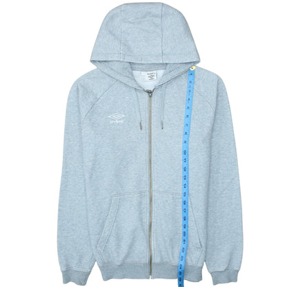 Umbro Men's Grey Full Zip Hoodie Sweatshirt Size M