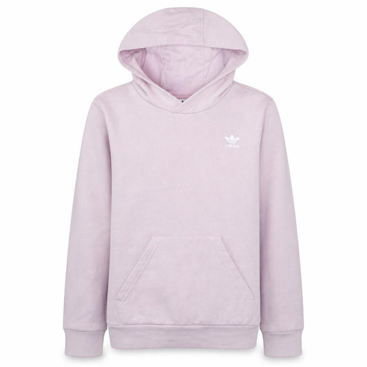 Front view of Adidas girls’ pink pullover hoodie 12-13 years hooded fleece sweatshirt