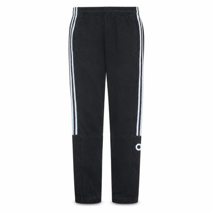 Front view of Adidas men’s black track pants m elastic waist tapered sports trousers