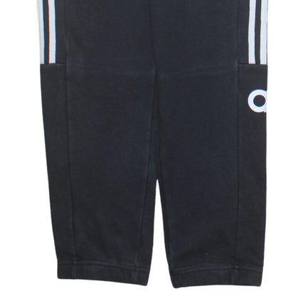 Adidas Mens Black Track Pants M Elastic Waist Tapered Sports Trousers