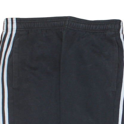 Adidas Mens Black Track Pants M Elastic Waist Tapered Sports Trousers