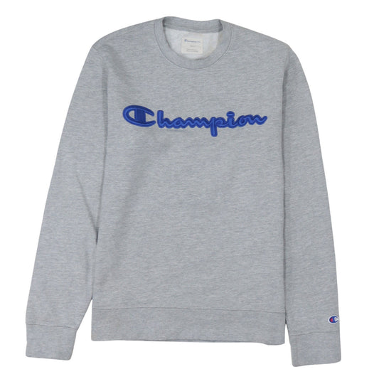 Champion Men's Grey Small Pullover Sweatshirt Crew Neck Embroidered Logo