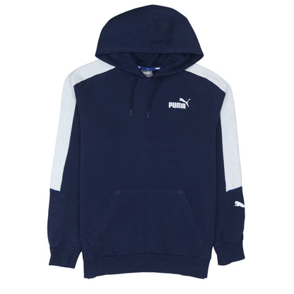 Puma Men's Blue Pullover Hoodie Size M Logo Sportswear Sweatshirt