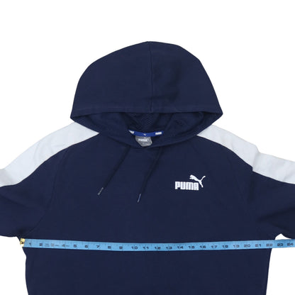 Puma Men's Blue Pullover Hoodie Size M Logo Sportswear Sweatshirt
