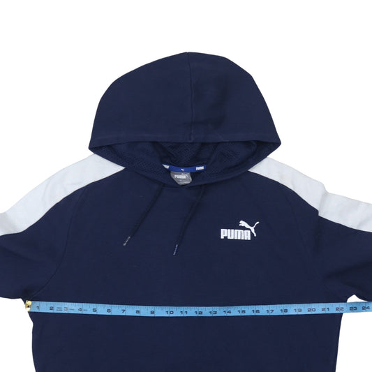 Puma Men's Blue Pullover Hoodie Size M Logo Sportswear Sweatshirt
