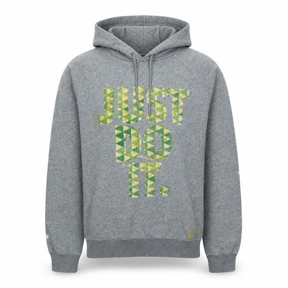 Nike Men's Grey Pullover Hoodie L Graphic Print Just Do It Sports