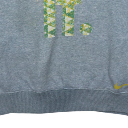 Nike Men's Grey Pullover Hoodie L Graphic Print Just Do It Sports