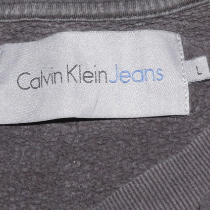 Calvin Klein Jeans Men's Black Logo Sweatshirt L Crew Neck Fleece