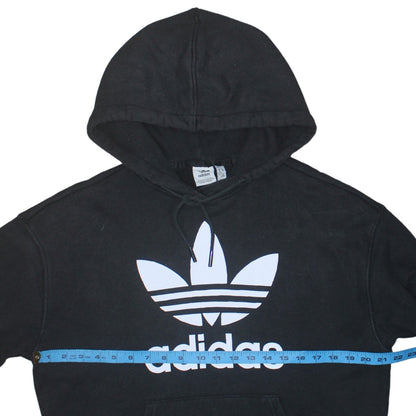 Adidas Womens Black Medium Pullover Hoodie with Logo Print