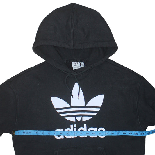 Adidas Womens Black Medium Pullover Hoodie with Logo Print