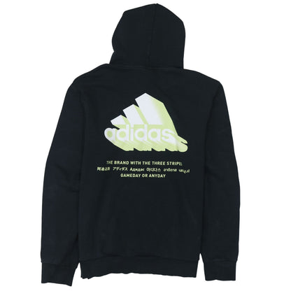 adidas Men's Black Pullover Hoodie Medium Graphic Sportswear