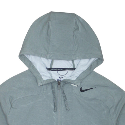 Nike Men's Grey Dri-Fit Full Zip Hoodie Size L Athletic Fit