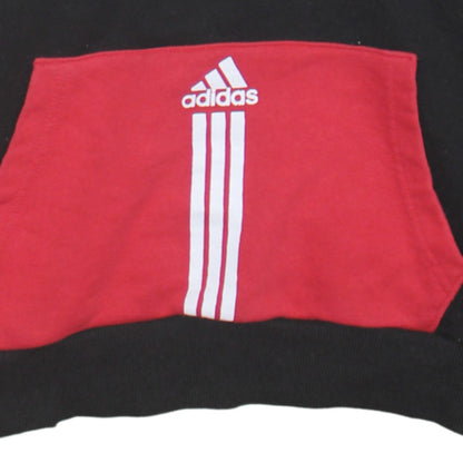 adidas Men's Black & Red XL 1/2 Zip Hoodie Sweatshirt Essentials