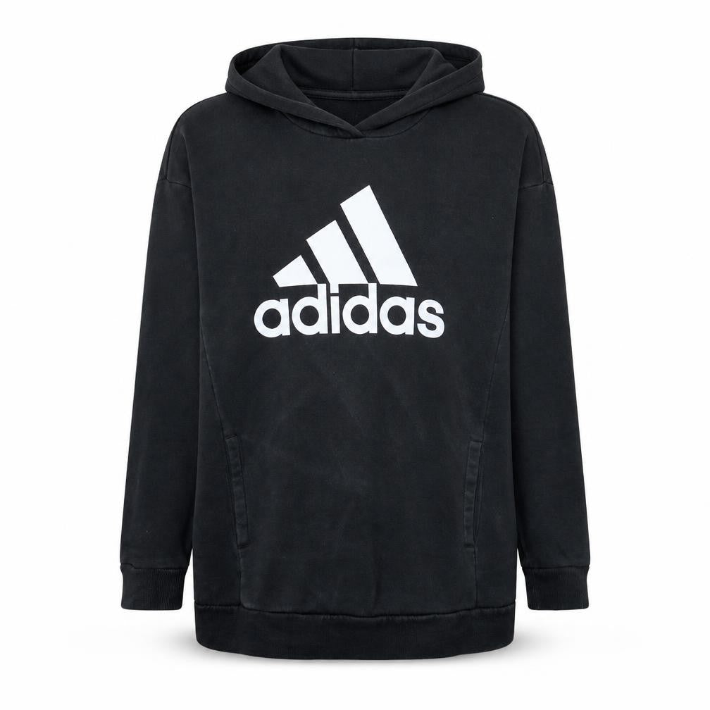 Adidas Womens Black XS Pullover Hoodie with Logo Print