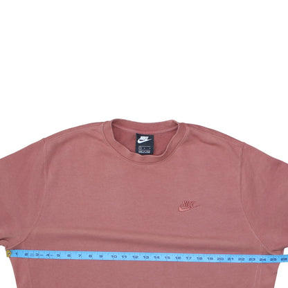 Nike Men's Pink Crew Neck Pullover Sweatshirt L Embroidered Logo