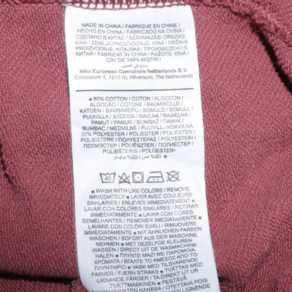 Nike Men's Pink Crew Neck Pullover Sweatshirt L Embroidered Logo