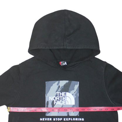 The North Face Boys Black XL Pullover Hoodie Graphic Print Cotton