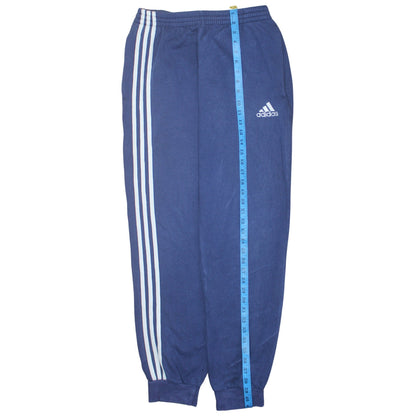 Adidas Men's Blue Track Pants S Regular Fit Cotton Blend Activewear