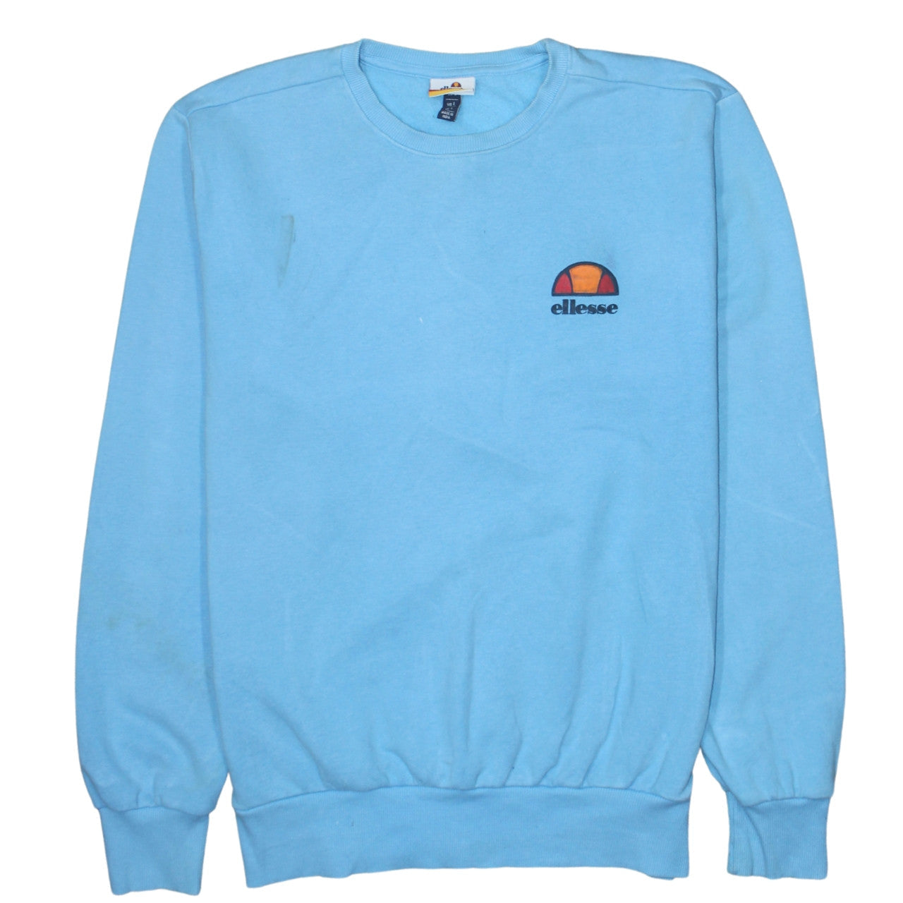 Ellesse Mens Blue Logo Pullover Sweatshirt Size L Crew Neck