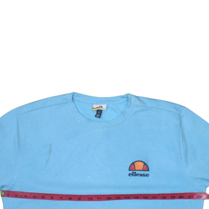 Ellesse Mens Blue Logo Pullover Sweatshirt Size L Crew Neck