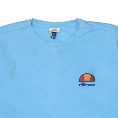 Ellesse Mens Blue Logo Pullover Sweatshirt Size L Crew Neck