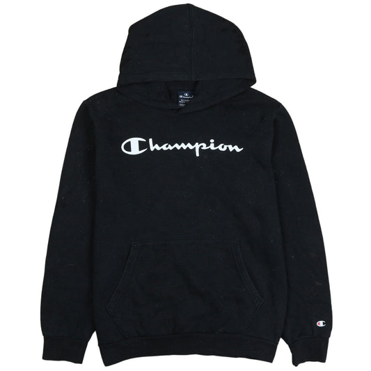 Champion Boys Black Pullover Hoodie 13-14 Years Regular Fit Fleece