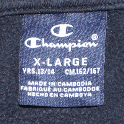 Champion Boys Black Pullover Hoodie 13-14 Years Regular Fit Fleece