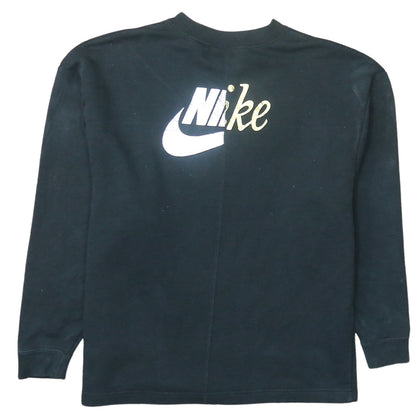 Nike Womens Black S Pullover Sweatshirt Logo Cotton Blend