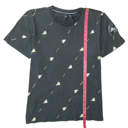 Adidas Men's Black Logo Graphic Print Cotton T-Shirt Size L
