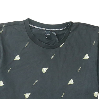 Adidas Men's Black Logo Graphic Print Cotton T-Shirt Size L