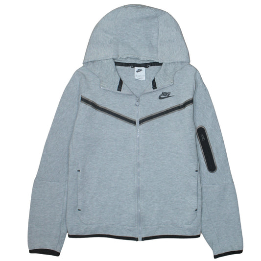 Nike Boys Grey XL Full Zip Hoodie with Logo and Pockets