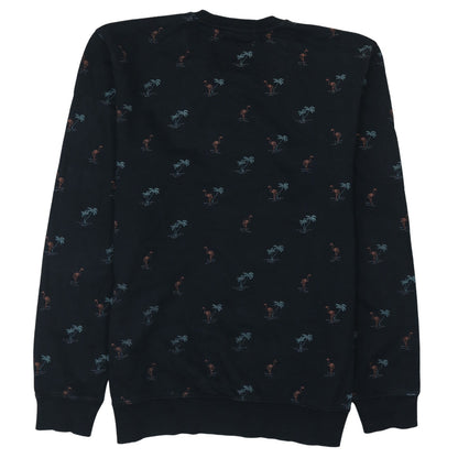 Vans Men’s Black Tropical Flamingo Print Cotton Crew Neck Sweatshirt L