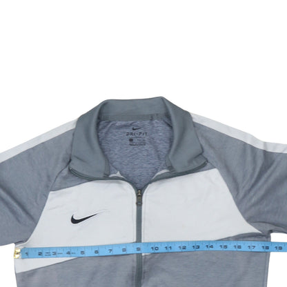 Nike Men's Grey Dri-Fit Track Jacket Size S Full Zip Polyester