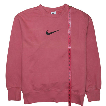 Nike Womens Pink Crew Neck Pullover Sweatshirt Small Cotton Blend