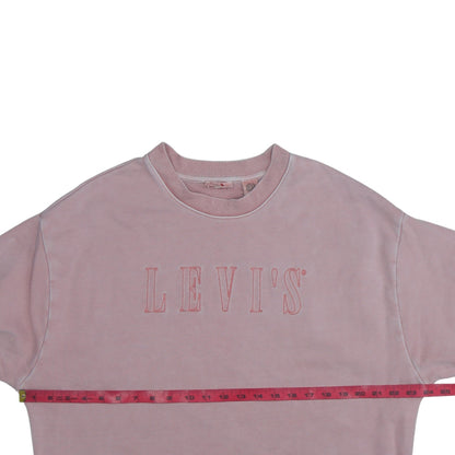 Levi's Women's Pink Crew Neck Pullover Sweatshirt Medium