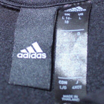 Adidas Women Black 1/4 Zip Pullover Sweatshirt UK 16-18 Activewear