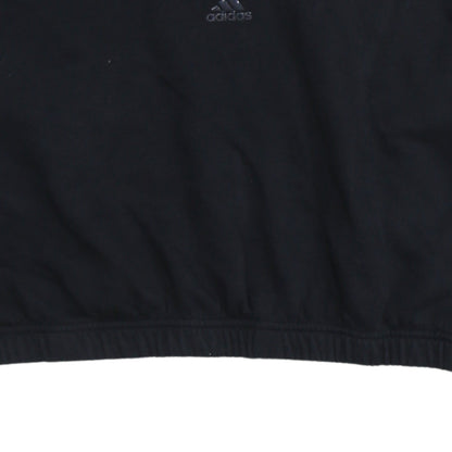 Adidas Women Black 1/4 Zip Pullover Sweatshirt UK 16-18 Activewear
