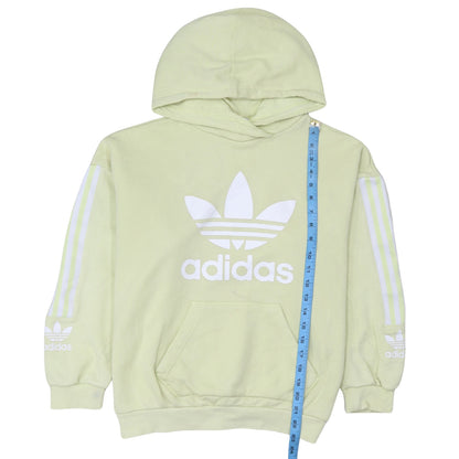 Adidas Womens Yellow Hooded Pullover Sweatshirt Size 10 Regular