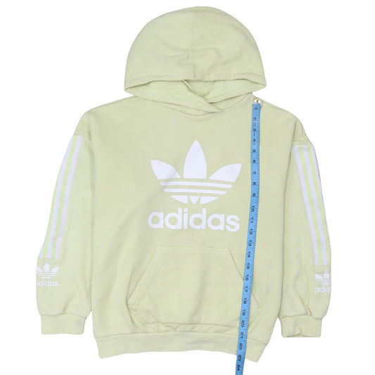 Adidas Womens Yellow Hooded Pullover Sweatshirt Size 10 Regular