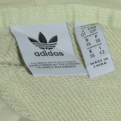 Adidas Womens Yellow Hooded Pullover Sweatshirt Size 10 Regular