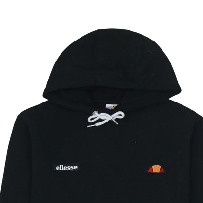 Ellesse Men's Black Pullover Hoodie S Embroidered Logo Fleece