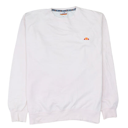 Ellesse Mens White XS Crew Neck Pullover Sweatshirt